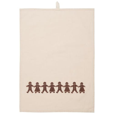 IB Laursen Weihnachtliches Geschirrtuch Villum Natur Küchentuch Weihnachten Lebkuchen Lebkuchenpärchen Design, 50x70 cm, 100% Baumwolle im Sale